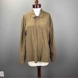 100 Thieves Men's Brown green Foundations Nylon shirt Sz L Streetwear